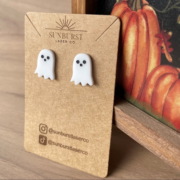 Cute Halloween Stud Earrings/Ghost Earrings/Bat Earrings/Skull Earrings - Picture 2 of 2